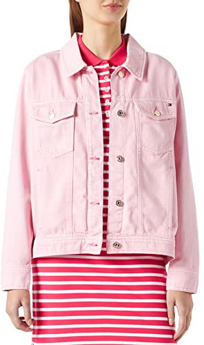 Tommy Hilfiger DNM Veste Droite CW Jean, Pastel Pink, 34 Femme