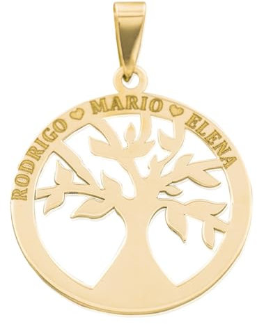 Colgante árbol de la vida de oro 18k | Colgante árbol de la vida de oro | Colgante árbol de la vida personalizado oro | Colgante árbol de la vida personalizado | Colgante árbol de la vida con nombres