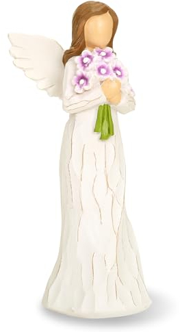 Cloonke Guardian Angel Decor Gift - Forget Me Not Remembrance Figurine, Birthday for Women, Flower Collectible