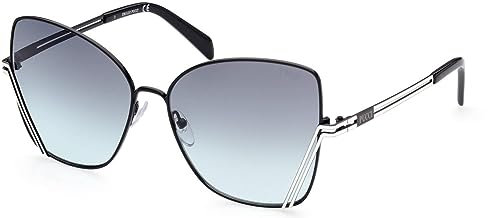Sonnenbrille Emilio Pucci EP 0179 05B Glänzend Schwarz & Weiß Farbverlauf Smoke To Azur, Glänzend Schwarz & Weiß / Gradient Smoke to Azur, 59/15/140, Glänzendes Schwarz & Weiß / Farbverlauf Smoke to