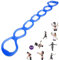 Gymnastikband mit 7 Ringen – Miracle Miles Band, Yoga, Stretching, Arm, Schultern, Fuß, Bein, Po, Fitness, Heim-Fitness-Studio Physiotherapie-Band (blau)