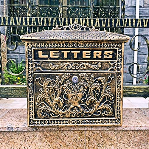 Sudemota Mailbox Mail Box Lockable Letterbox Letter Wall Mounted Basket Mail Catcher Weatherproof Post Box Bronze 12.99in3.93in12.99in
