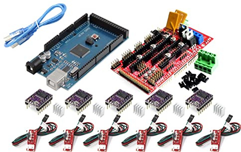 TECNOIOT 3D-Drucker-Kit – Entwicklungsboard + RAMPS 1.4 Controller + 5 Stück DRV8825 Schrittmotormodul + 6 Stück Endstop + Kabel
