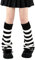 Olreco Kawaii Y2K Harajuku Beinwärmer für Mädchen & Frauen - Gyaru, Goth & Lolita Zubehör, B Schwarz & Weiß Streifen Ausgestellt, Einheitsgröße