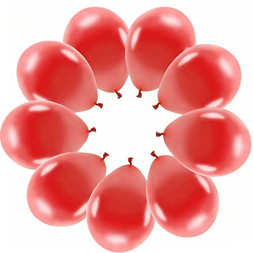 10 rote Luftballons Metallic Eco Ballons Rot Made in EU Deko Geburtstag Valentine Hochzeit Party rote Ballons aus Naturkautschuk Helium geeignet