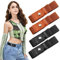 WASYPLSFOI Gürtel Ohne Schnalle Herren Damen Kinder Elastischer Stretchgürtel Unsichtbarer Schnallenfreier Gürtel, 2 Paare Schwarz & Braun