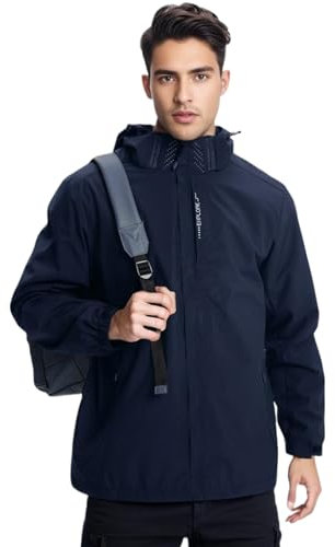 Covisoty Veste Coupe Vent pour Hommes Imperméable Veste, Blouson Hommes pluie léger coupe-vent pour la randonnée Voyage