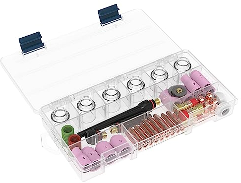 TOOLIOM 71Pcs WIG Schweißbrenner Zubehör Kit Stubby Gas Linse Glas Tasse Keramik Cup Back Cap Kit für WP-17/18/26