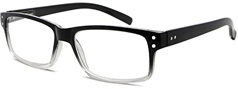 Eyekepper Klassisch Lesebrille mit Federscharniere für Herren Vintage Lesenbrille - Schwarz/Durchsichtig +2,50
