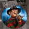 CKSEKD Horror Characters Round Mat Michael Myers Freddy Round Carpets for Living Room Bedroom Halloween Horror Gift 200cm
