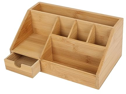 IGTOPS Schreibtisch Organizer Holz, Tischorganizer Stiftehalter Kinder Desk Organiser, Multifunktionale Aufbewahrungsbox Stiftebox Schreibtisch, Große Kapazität, Bürobedarf