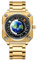 rorios Herren Kreative Uhren Einzigartige Zeiger Armbanduhr Analoge Quarz Quadratische Uhr ERD Zifferblatt Uhr Mode Design Edelstahl für Männer Schwarzgold A