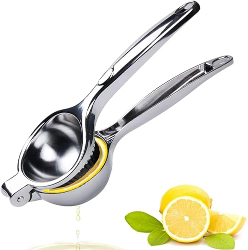Exprimidor de Cítricos Manual de Acero Inoxidable - Para Limón y Naranja - Resistente Con Mango - Para Cocina, Bar, Restaurante