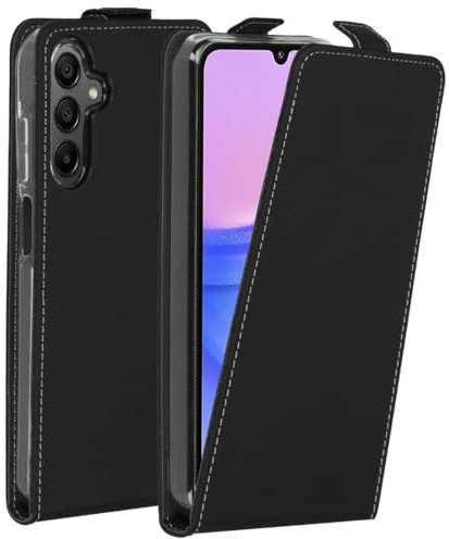ACCEZZ Flipcase Hülle kompatibel mit Samsung Galaxy A15 (4G), Samsung Galaxy A15 (5G)– Flip Case Tasche – Handytasche zum Aufklappen in Schwarz [1 Kartenfach, Magnetverschluss, Premium Kunstleder]