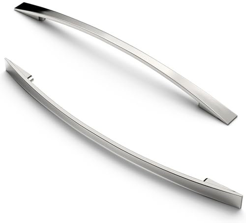 FURNIWARE Pack of 10 Cabinet Pulls, Zinc Alloy Drawer Pulls, Hardware Modern Kitchen Cabinet Door Handles, for Kitchen and Bathroom Cabinets Cupboard, Brushed Nickel-192mm(7.6 Inch) Hole Center