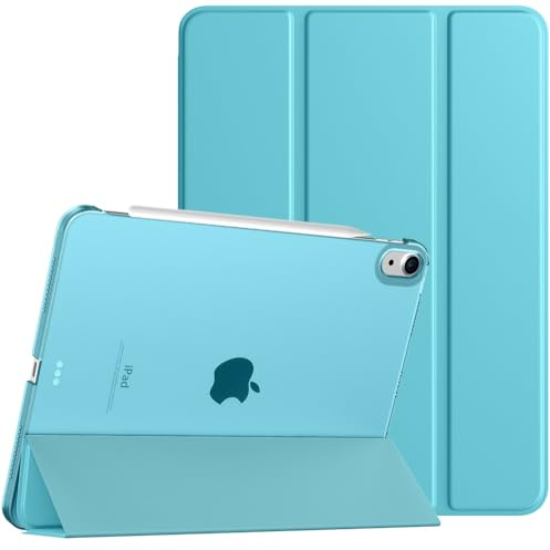 TiMOVO Hülle für iPad Air 11 M4/M3/M2, Air 5./4.10,9, Azurblau | Transluzent Hart PC Rückhülle, Auto Schlaf/Aufwach, Touch ID wird unterstützt