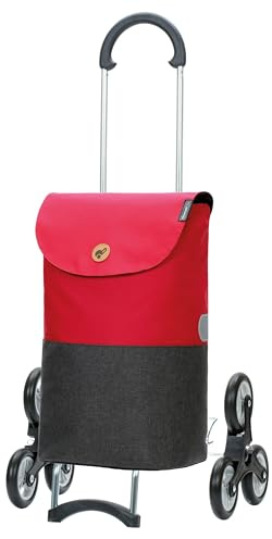 Andersen Einkaufstrolley - klappbar - 36 Liter - Treppensteiger | belastbar 40 kg - Stahlgestell - Trolley - Rad Ø 15 cm - Scala Shopper Ebba rot