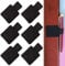 Pack of 6 Self-Adhesive Pen Loops, 4 x 4 cm Black Diary Pen Holder, PU Leather Stylus Flap, Elastic Band Accessories, Notebook, Calendar, Diaries, Tablet, Clipboard, Elastic Loop Notebook