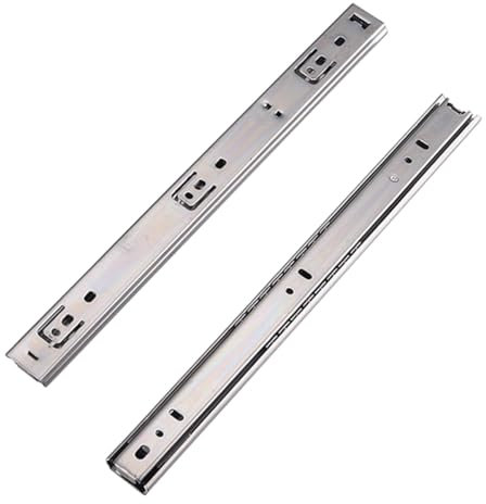 MOCNT 1 Pair (2 Piece) Heavy Duty 27mm Drawer Runners 16inch 400mm Drawer Rail Runners Ball Bearing Steel Drawer Slides Cabinet Sliding Extension Kitchen Desk Rail Runners