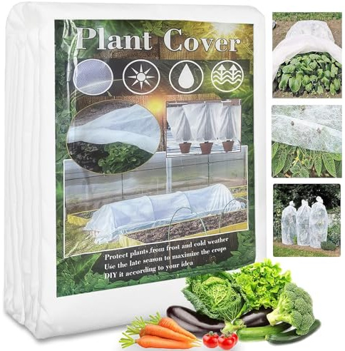 OAHAO Gartenvlies Frostschutz Pflanzendecke 40g/m² Vliesstoff Gartenbau Vlies Winterschutz für Pflanzen,Wiederverwendbare Abdeckung für Winter Frost Kälte Sonne Insekten Vögel Schutz(3 * 6M)