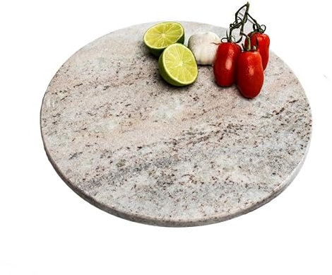 Darthome Sand Marble Board 28cm Round Heavy Serving Chopping Kitchen Cheese Platter Tray