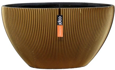 Capi Europe - Blumentopf oval Groove Indoor - 59x14x34 - Gold - Blumentopf für drinnen Indoor - BGVGB841
