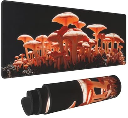 Gaming Mouse Pad 35.4x11.8x0.12 inch XXL Large Gaming Mouse Mat with Stitched Edges, Russula Mouse Pad, with Non-Slip Base Extended Large Mouse Pads, Keyboard Desk Pad with Water Resist Surface N-637