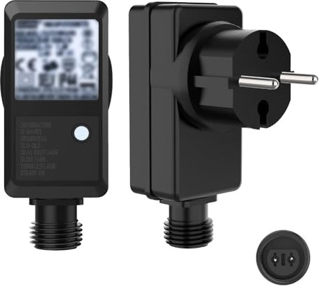 Isisyu 31V EU Lichterkette Stecker Außen 8 Modi Lichterkette Netzteil Adapter mit Timer, Speicherfunktion, Wasserdicht Transformator für Weihnachtsbeleuchtung Eisregen Lichterkette