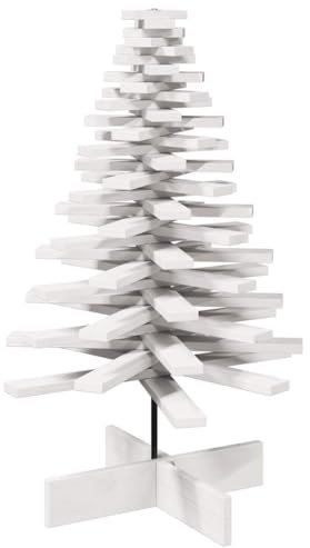 vidaXL Arbre de Noël en Bois pour décoration Blanc 100 cm pin Massif, décoration de Sapin de Noël en Bois, Sapin de Noël en Bois, Sapin de Noël en Bois Massif