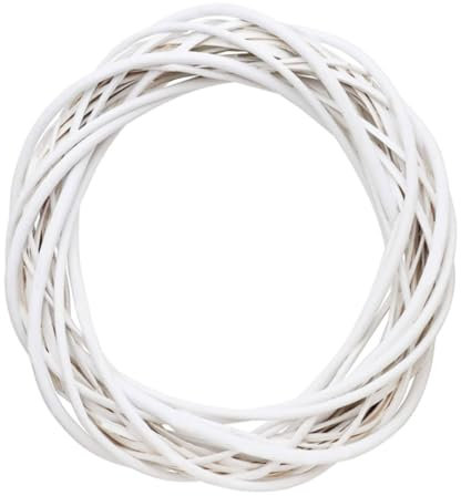 Weiße Rattankränze, 10 cm Weihnacht Rattan Ring Ring natürlicher Kranzrahmen für DIY Bastelvordertür Dekor Weiden Springkränze für Weihnachtsferiendekoration