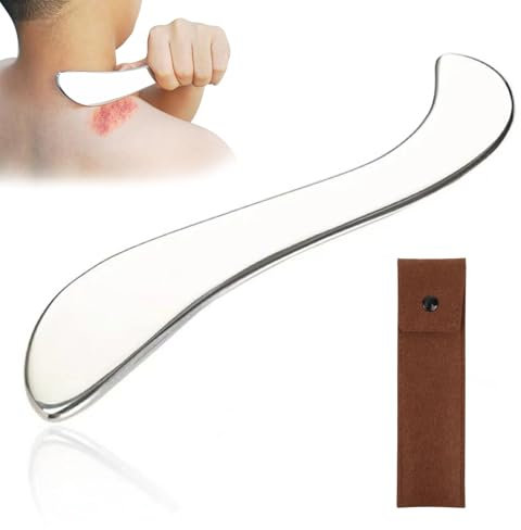 Gua Sha Edelstahl, Gua Sha Massagewerkzeug, Gua Sha Faszienschaber, Gua Sha Schaber, Gua Sha Massage tool für Beine, Rücken, Gesicht, Nacken,Muskelentspannung& Schmerzlinderung
