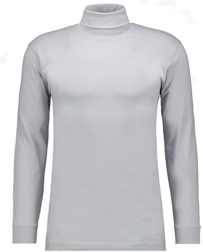 RAGMAN Herren Basic Rollkragenshirt Langarm Silber-024, 4XL