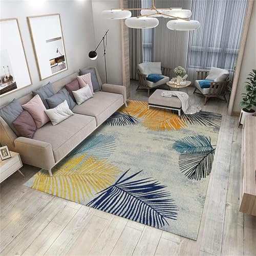 AU-OZNER teppiche Wohnzimmer Gelber Teppich, Krabbelmatte, Couchtisch, Anti-Milben-Krabbelteppich für Babysteppich büro,Gelb,40x60cm