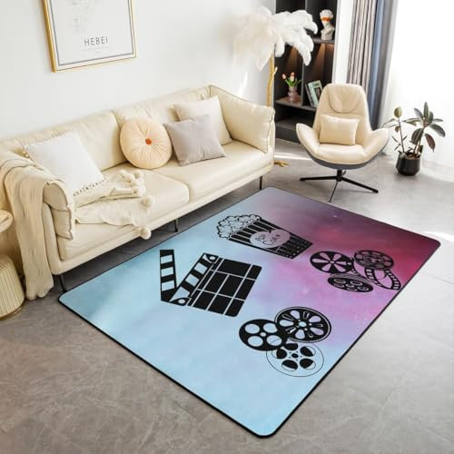 Kinder Wohnzimmer Teppich Kino 3D-Muster Teppich Wohnzimmer Schlafzimmer Zimmer Bedside Bed Vordercouchtisch Computer Stuhl Teppich, 140 X 200 cm -64199183439873