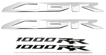 Per Honda CBR1000RR CBR 1000 RR 3D Sollevare Logo Adesivi Racing Carenatura Tank Pad Badge Emblem Decalcomanie(Silver B)