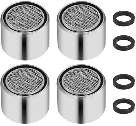 Lot de 4 aérateurs pour robinets - Aérateur de robinet - Filtre à filetage intérieur - M22 - Avec joint d'étanchéité pour cuisine et salle de bain