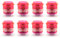 Lot de 8 boutons poussoirs originaux Coréens 30 mm silencieux 203C-S Arcade Cherry Switch DIY Joystick PC PS3 HITBOX Jeu de combat (rose)