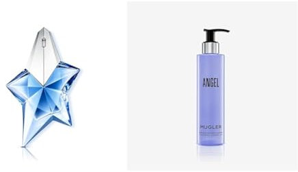 MUGLER Angel Eau de Parfum, Perfume para Mujer, Aroma Gourmand con Notas de Ámbar, Fragancia Fascinante, Recargable, 25 ml + MUGLER, Angel, Gel de Ducha Perfumado, 200 ml