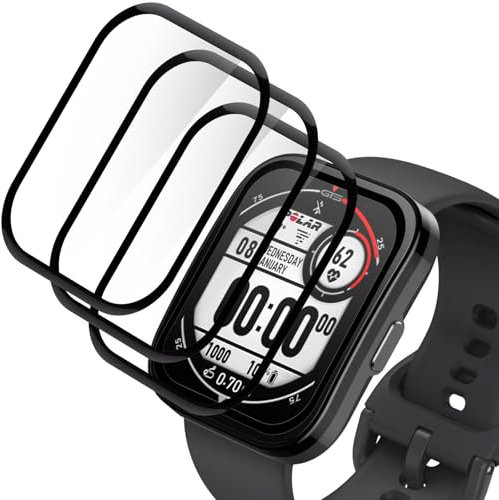 3 Pezzi Vetro Temperato per Amazfit Bip 5, Pellicola, Ultra HD, Senza Bolle, Anti-Graffio, Alta Trasparente,etro temperato