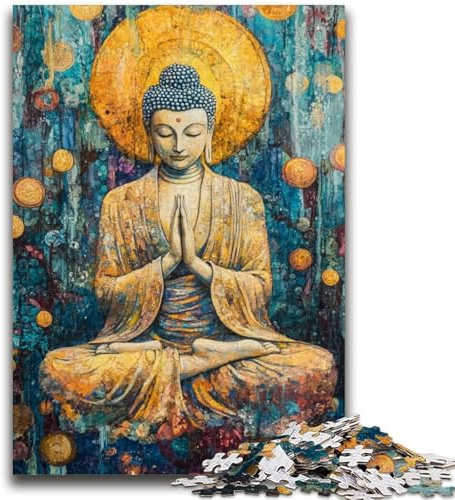 Puzzle mit 1000 Teilen für Teenager, Geschenke, schlafende Buddha-Kunst, Familienaktivität, einzigartige Heimdekoration und Geschenke für Kinder ab 14 Jahren, 26x38cm