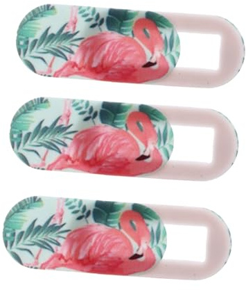 BAZEITFLOW 3pcs Flamingo Pattern Privacy Covers Ultra-thin Webcam for Laptop Tablet with Adhesive Backing Protective Stickers