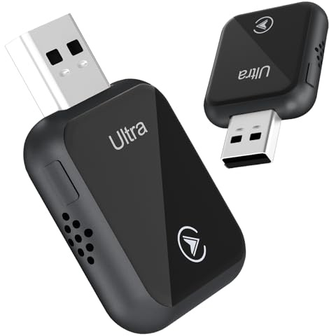 2-in-1 Wireless CarPlay Adapter: Supports CarPlay + Android Car, Bluetooth 5.0 Wireless Connection, Plug & Play, Compatible with iOS 12+/Android11+ & Cars from 2016 (Schwarz, 2 in 1)