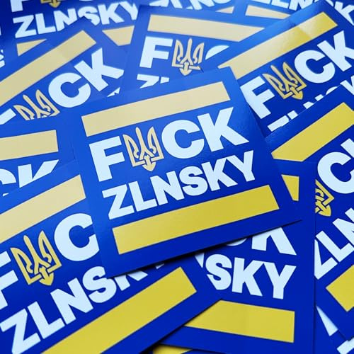 FCK ZLNSKY Aufkleber/Sticker 100 Stük, 5,2 cm Zelensky UKR Ukraine Selenskyj Korruption corruption PTN
