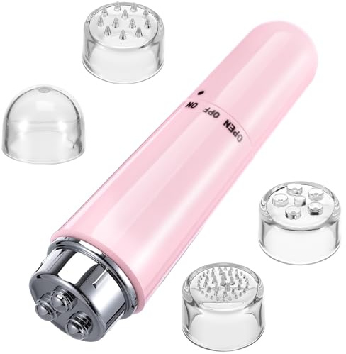 4-in-1 Elektrisches Gesichts und Nackenmassagegerät, Rosa | Abs Gehäuse, Tiefenreinigung und Einfache Bedienung, für Gesichtspflege zu Hause, Tragbar