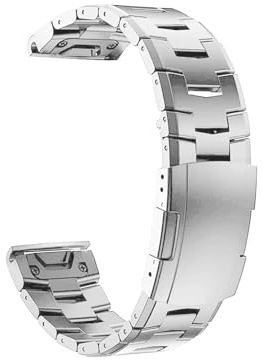 Titan-Uhrenarmband QuickFit 26 mm passend for Garmin Fenix 7X 7 6 6X Pro 5X Plus Mk2 Metallarmband 22 mm Epix Gen 2 MARQ 955 D2 G1 Armband(Silver,QuickFit 22mm)