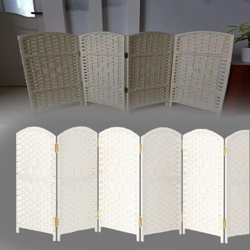 paravento da interno Divisorio da parete a 6 pannelli bianco, schermo per la privacy pieghevole di altezza 50 70 90 100 120 cm per la separazione degli(A,W 30 CM H 70 CM)