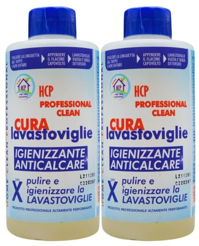 2x Cura Lavastoviglie IGIENIZZANTE E ANTICALCARE, Pulisce a Fondo Rimuovendo Grasso e Calcare Anche Nei Punti Più Difficili 250ml