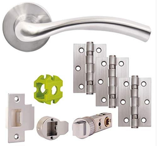 Jigtech JTB71200 Solar Door Pack-Latch-Satin Chrome