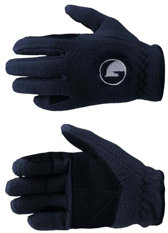 HORZE Guanti da equitazione in pile per bambini, blu, 5