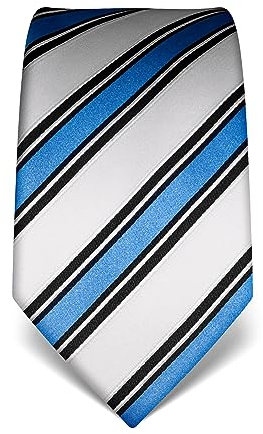 Vincenzo Boretti Herren Krawatte reine Seide gestreift edel Männer-Design zum Hemd mit Anzug für Business Hochzeit 8 cm schmal/breit blau